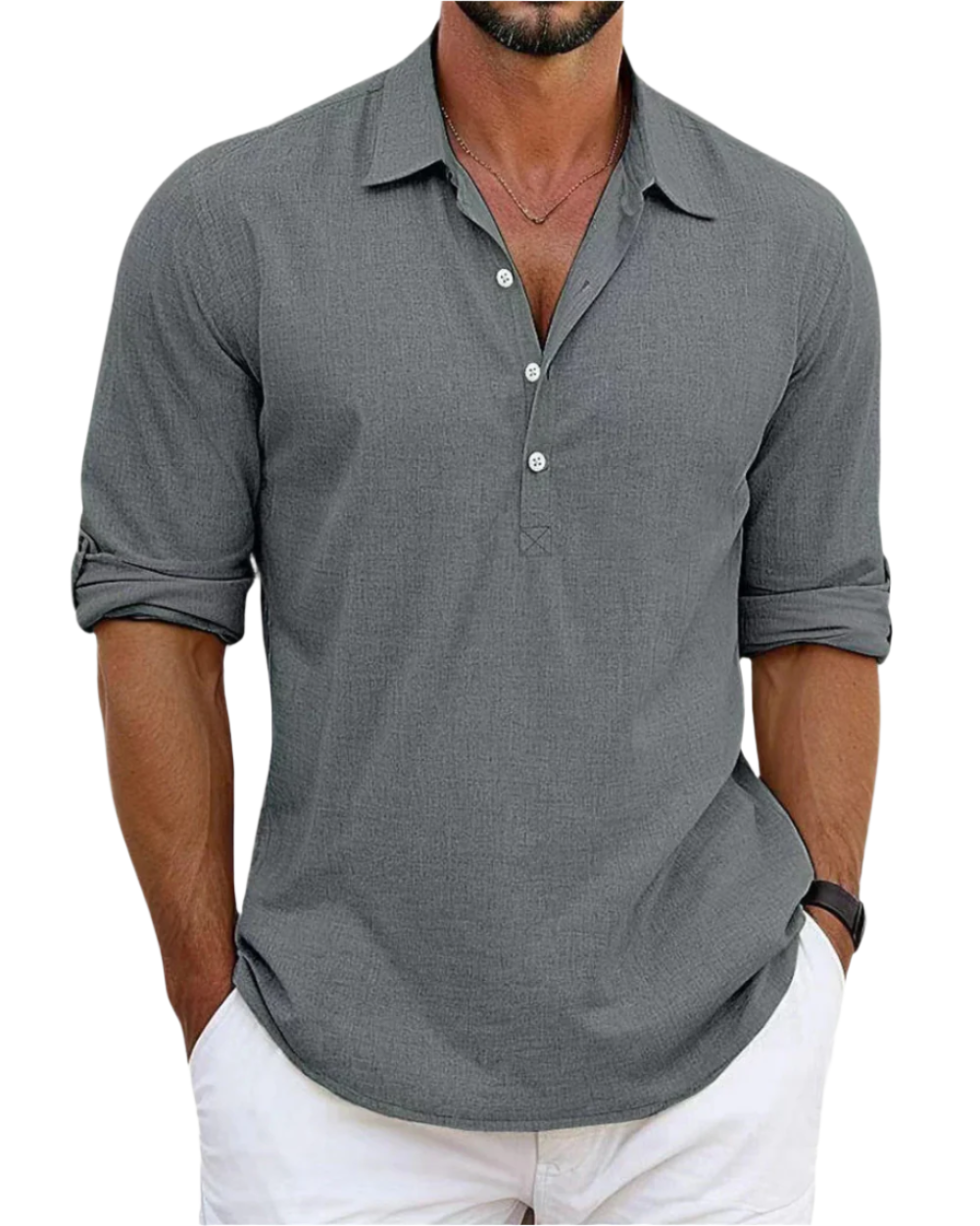 Camisa de lino de alta calidad