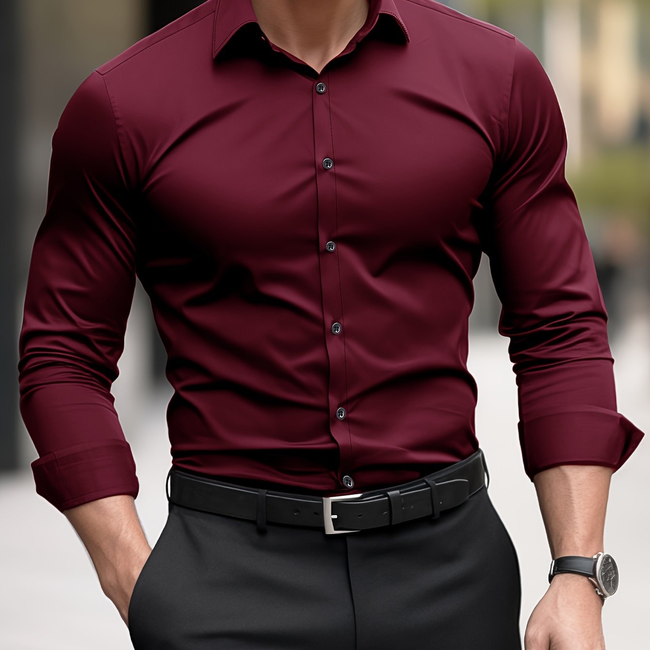 Camisa de vestir de corte entallado