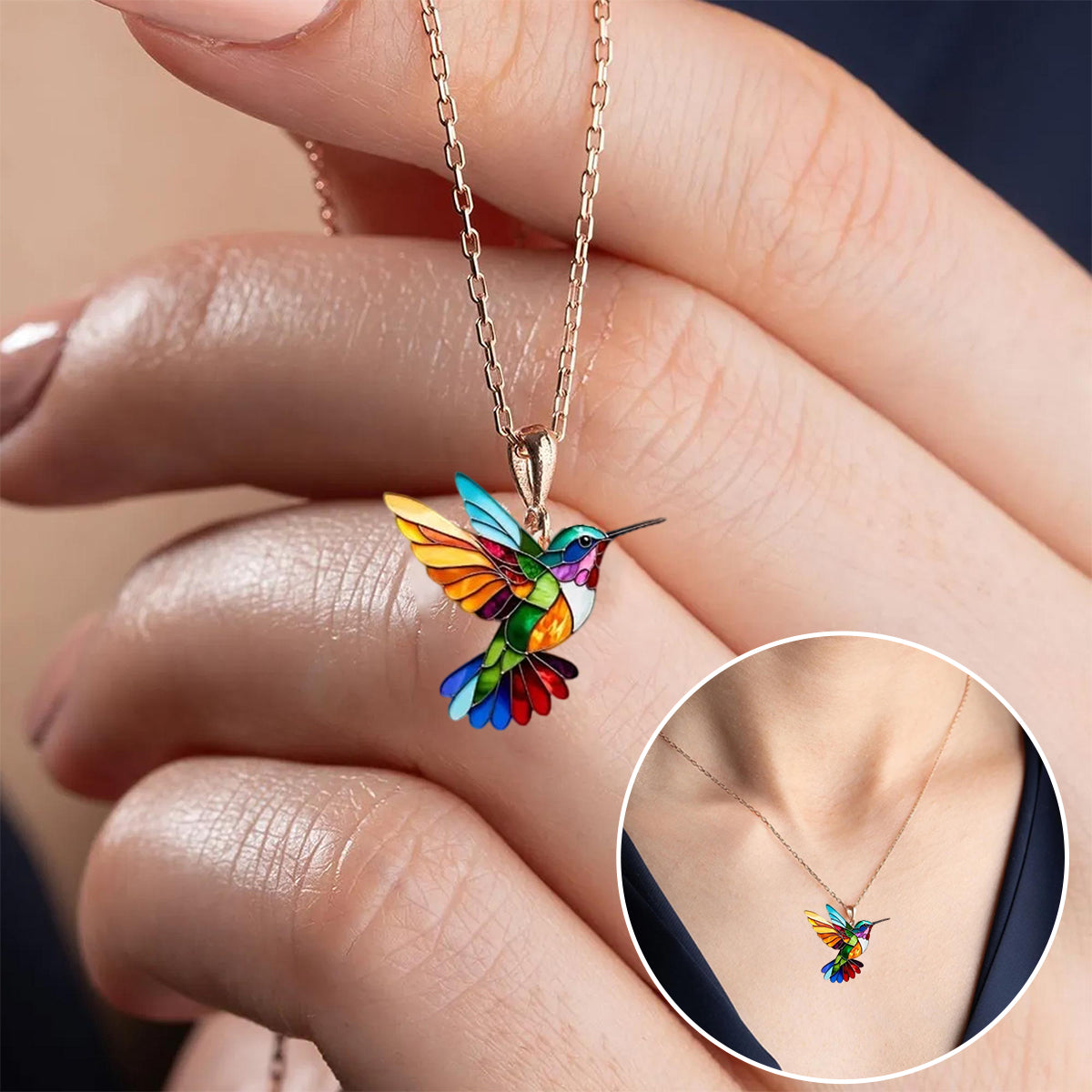 COLIBRÍ | Collar Multicolor con Brillo de Colibrí y Encanto Natural
