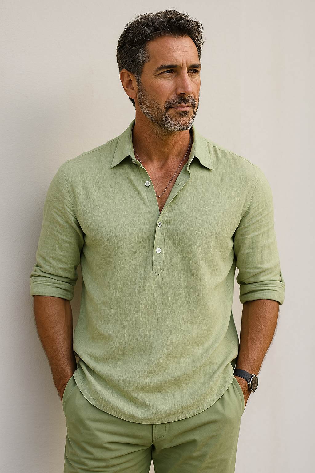 Camisa de lino de alta calidad