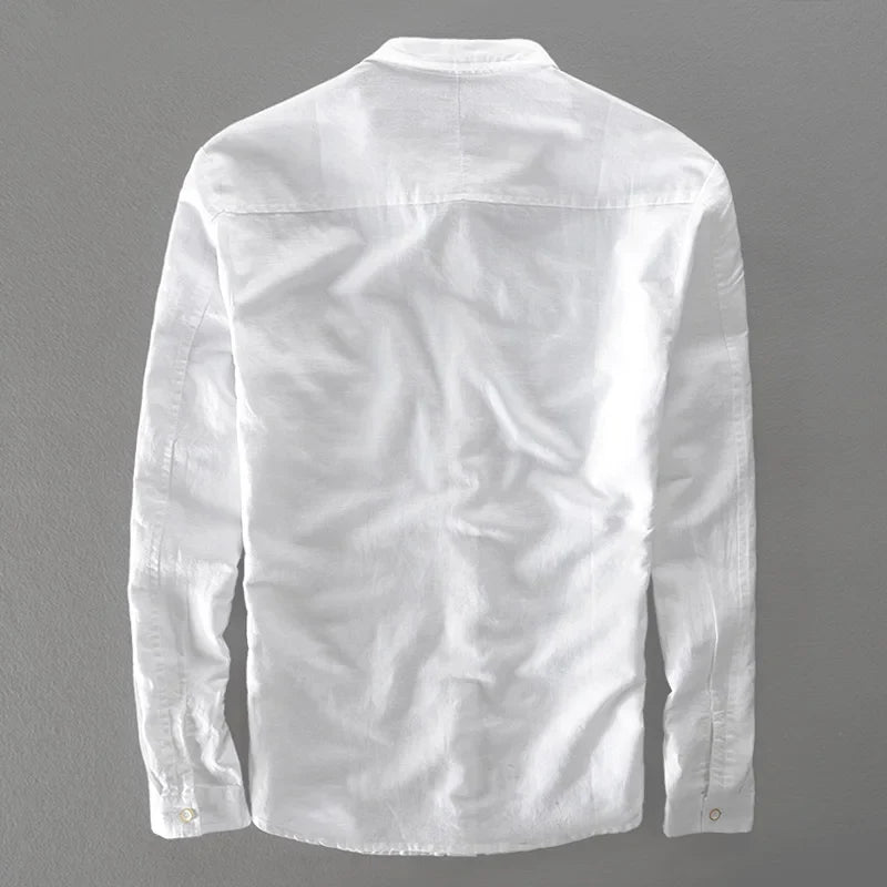 Camisa elegante de algodón y lino