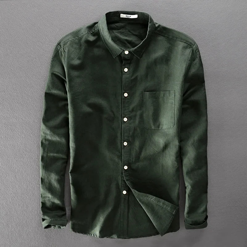 Camisa elegante de algodón y lino