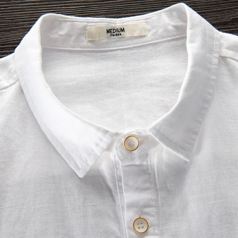 Camisa elegante de algodón y lino