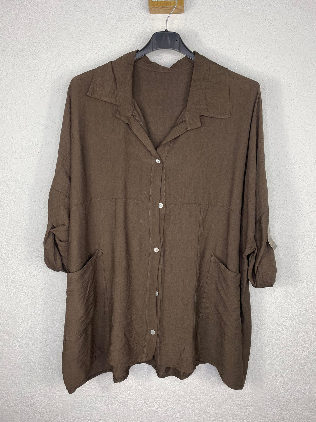Camisa Brisa Marrón chocolate  PLUS