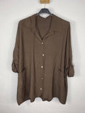 Camisa Brisa Marrón chocolate  PLUS