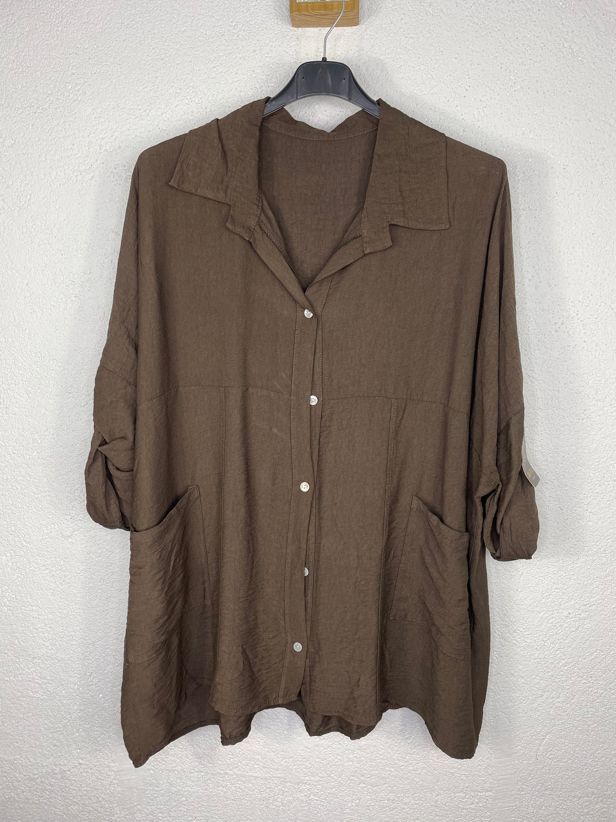 Camisa Brisa Marrón chocolate  PLUS