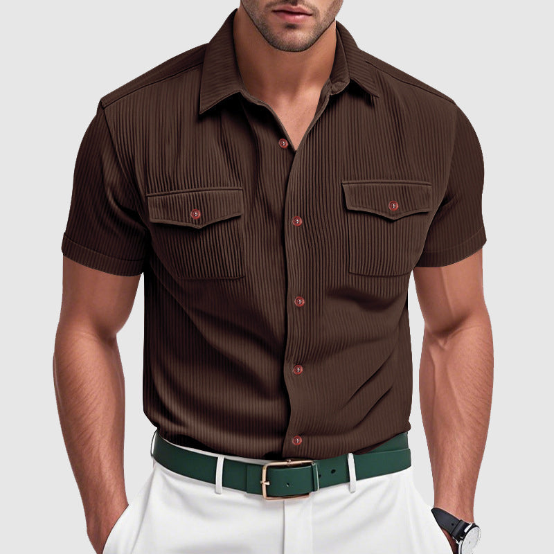 Camisa elegante de pana para hombre