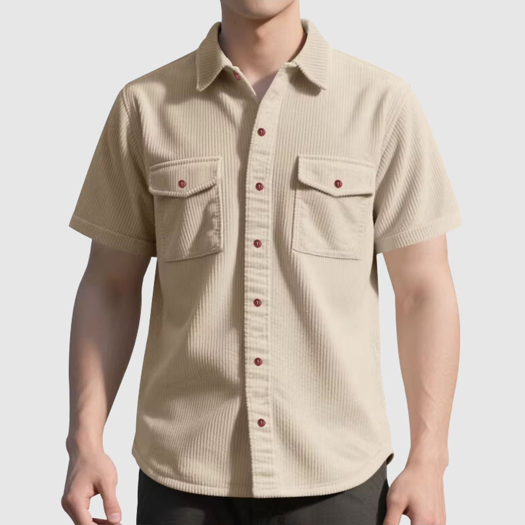 Camisa elegante de pana para hombre