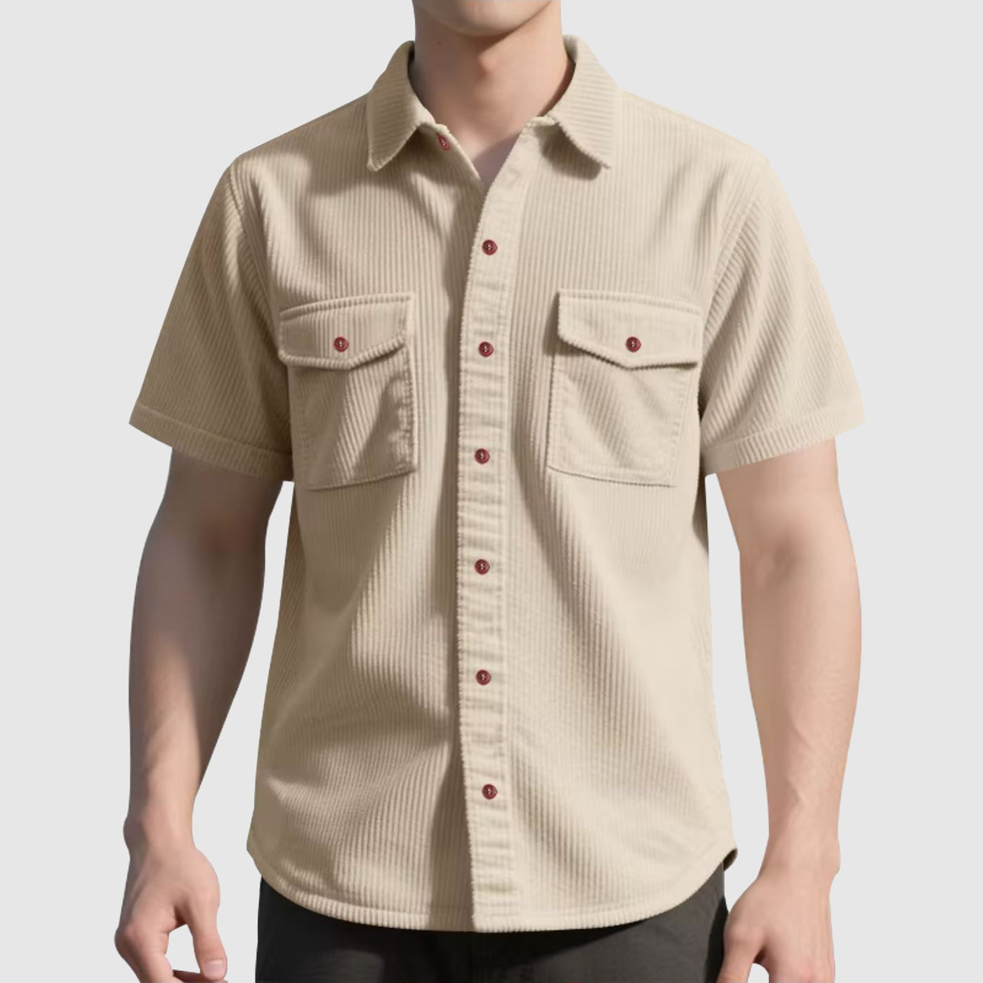 Camisa elegante de pana para hombre