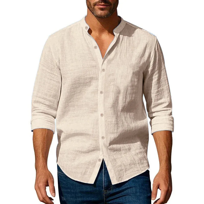 Camisa de verano de algodón y lino