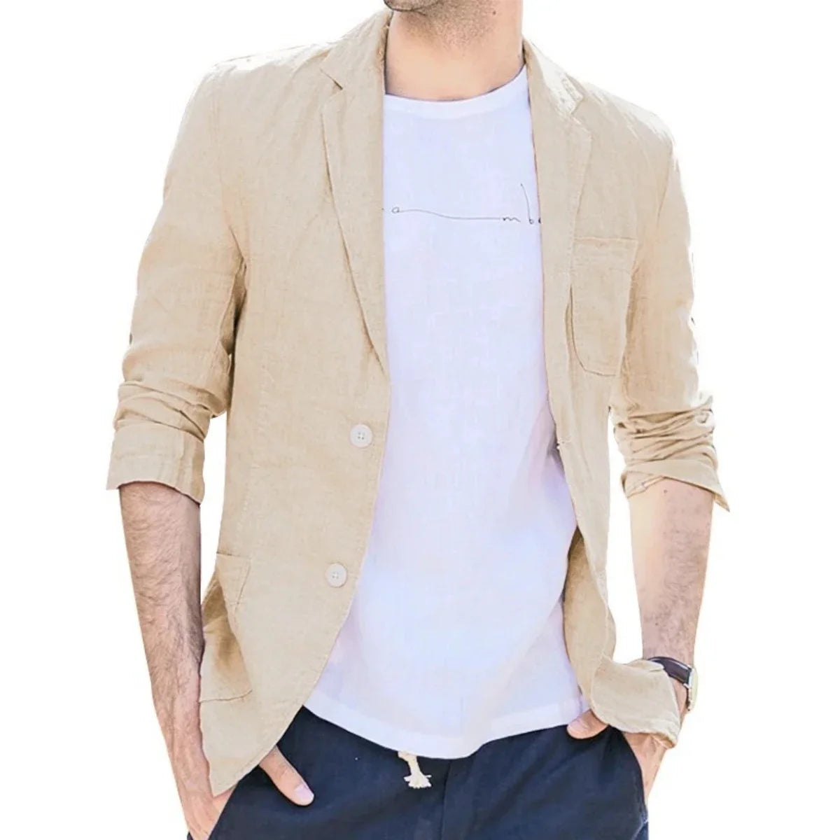 Elegante chaqueta de lino