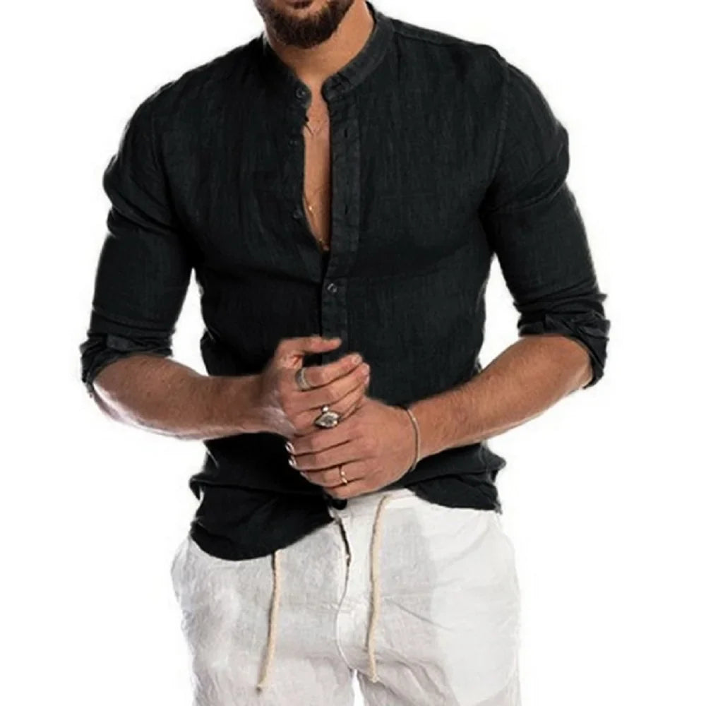 Camisa de algodón y lino