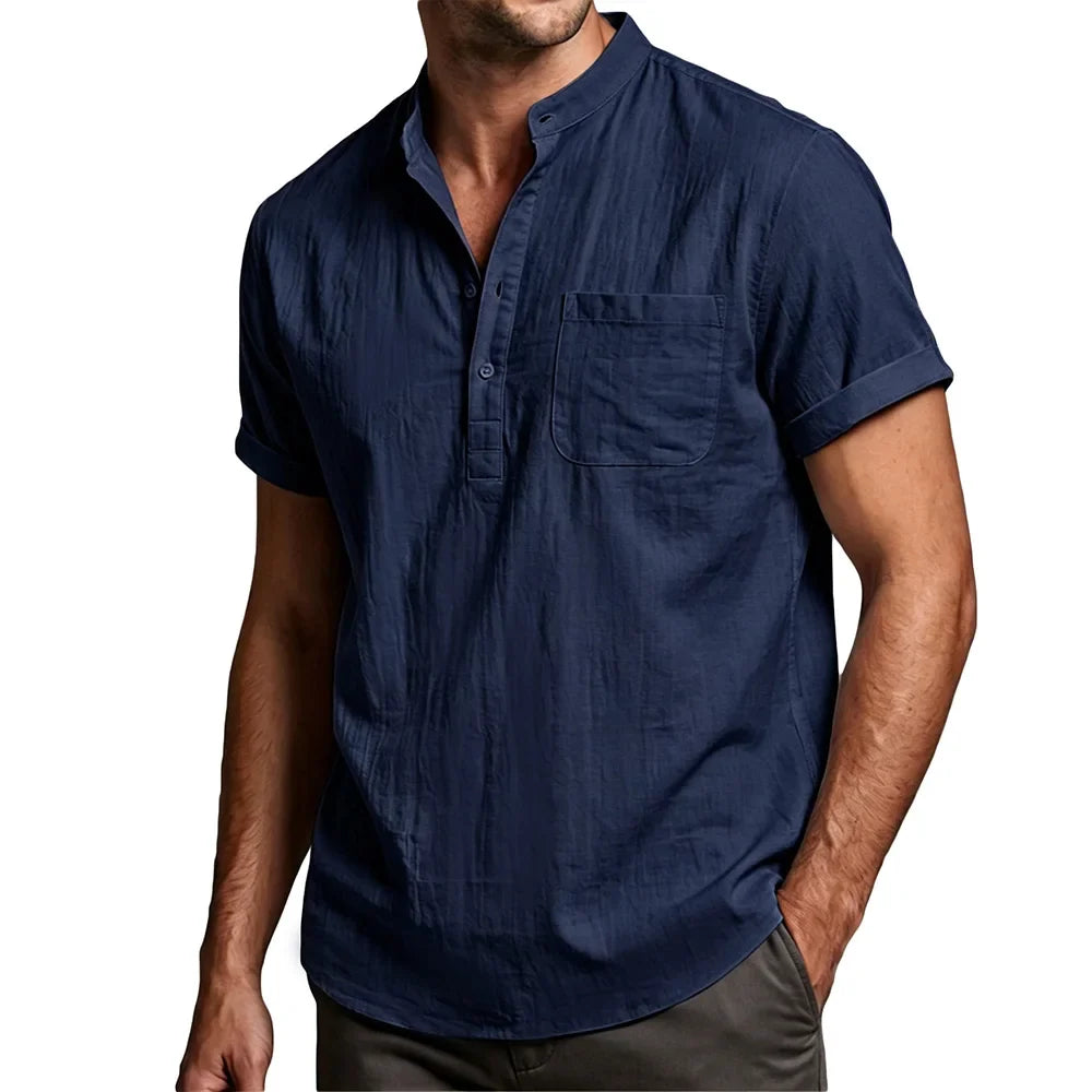 Camisa de algodón y lino