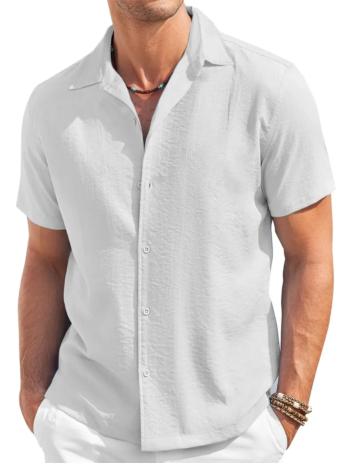 Camisa informal de manga corta para hombre