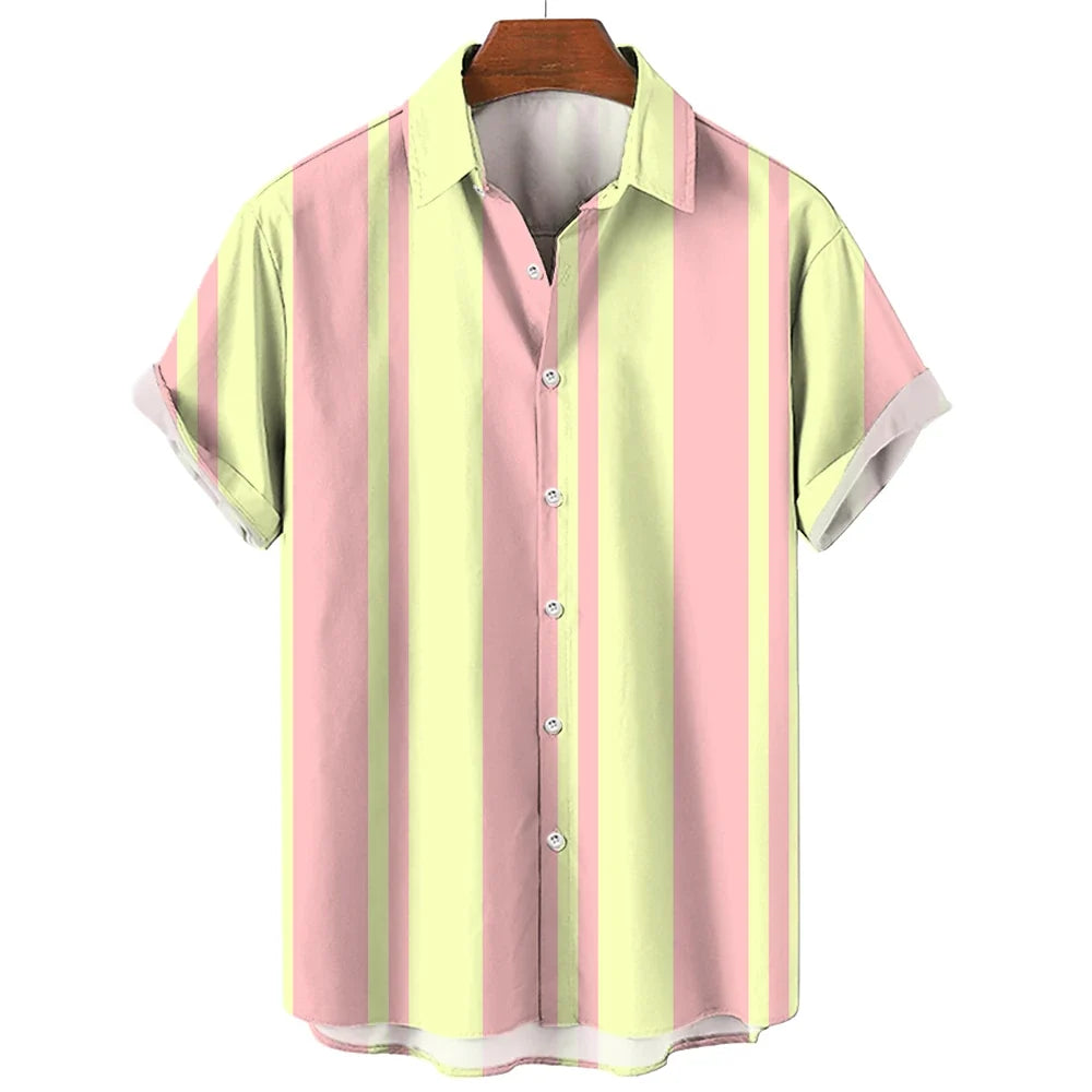 Camisa de verano de manga corta a rayas