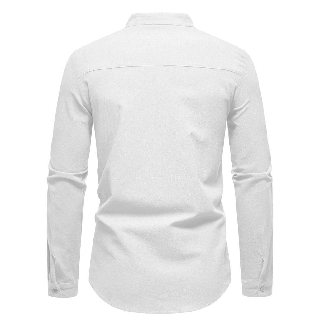 Camisa de algodón con cuello alto