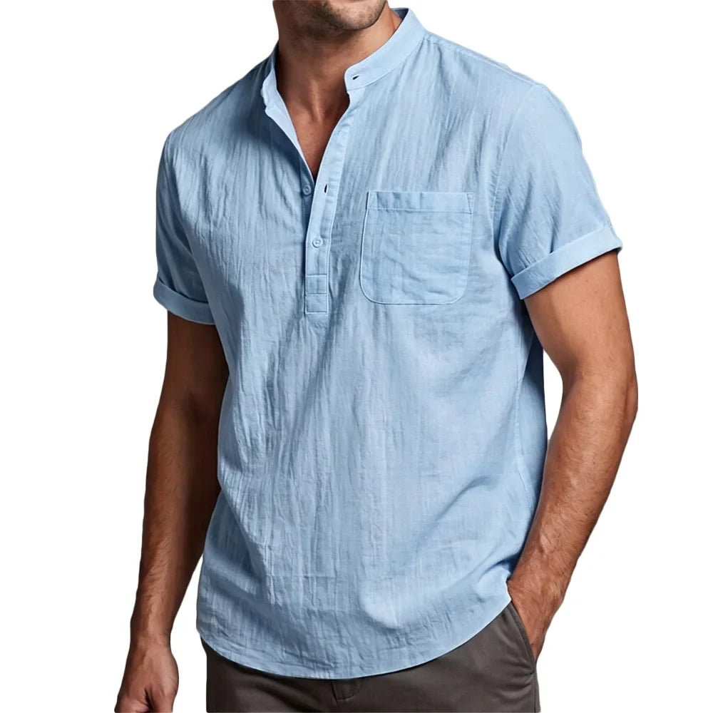 Camisa de algodón y lino