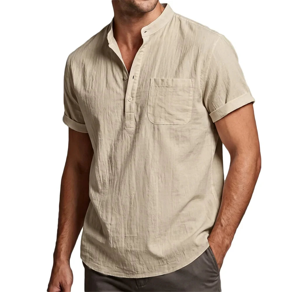 Camisa de algodón y lino