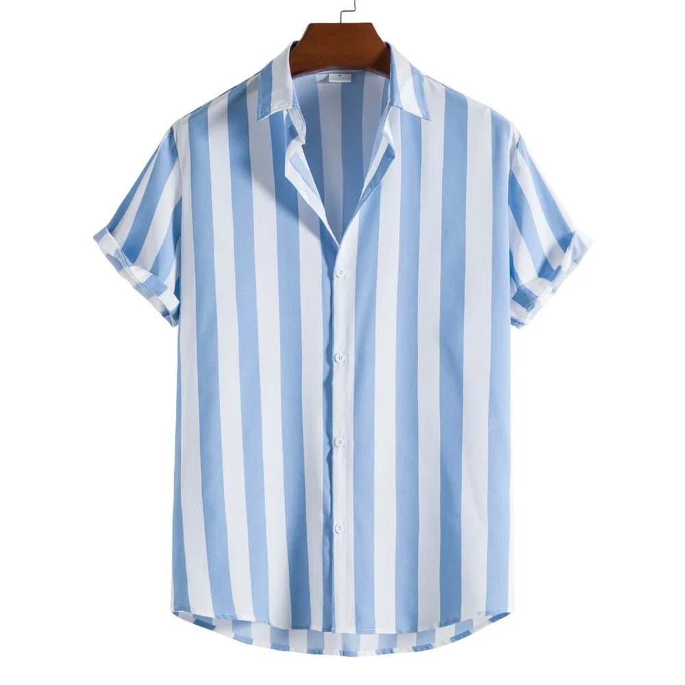 Camisa de verano de manga corta a rayas