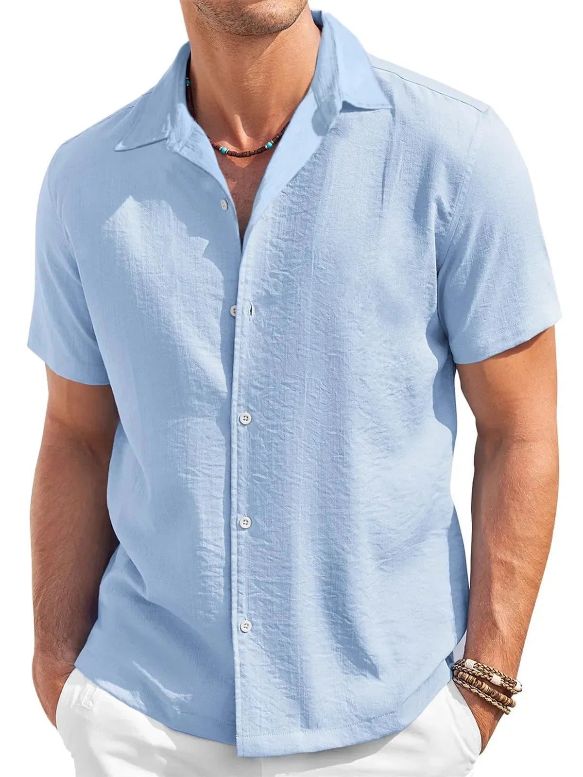 Camisa informal de manga corta para hombre
