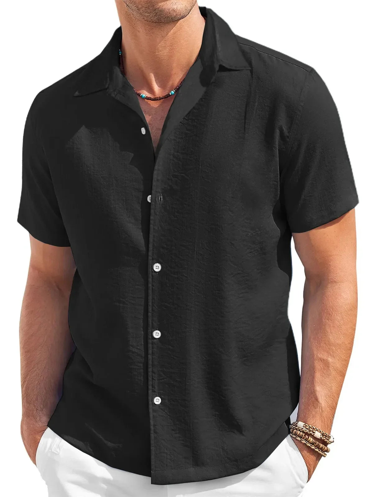 Camisa informal de manga corta para hombre