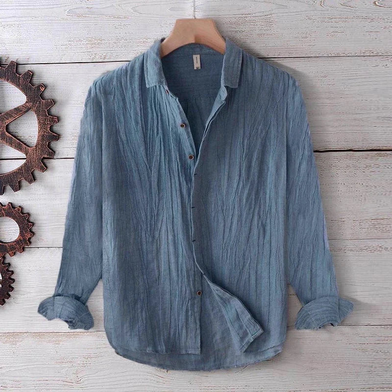 Camisa vintage de lino para hombre