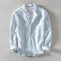 Elegante camisa de lino de estilo japonés