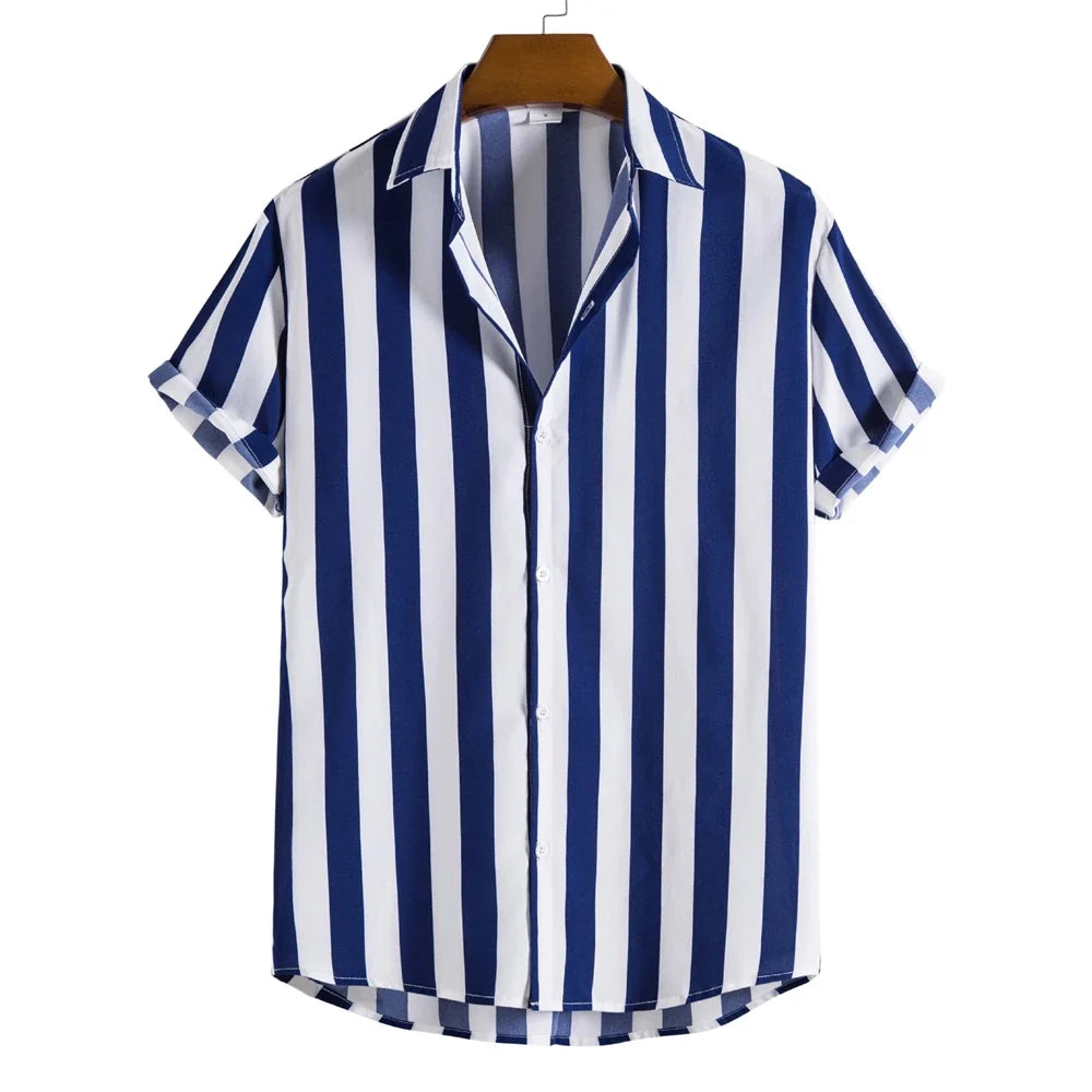 Camisa de verano de manga corta a rayas