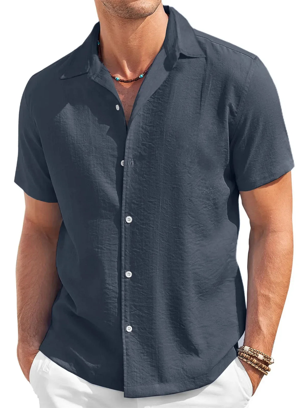 Camisa informal de manga corta para hombre