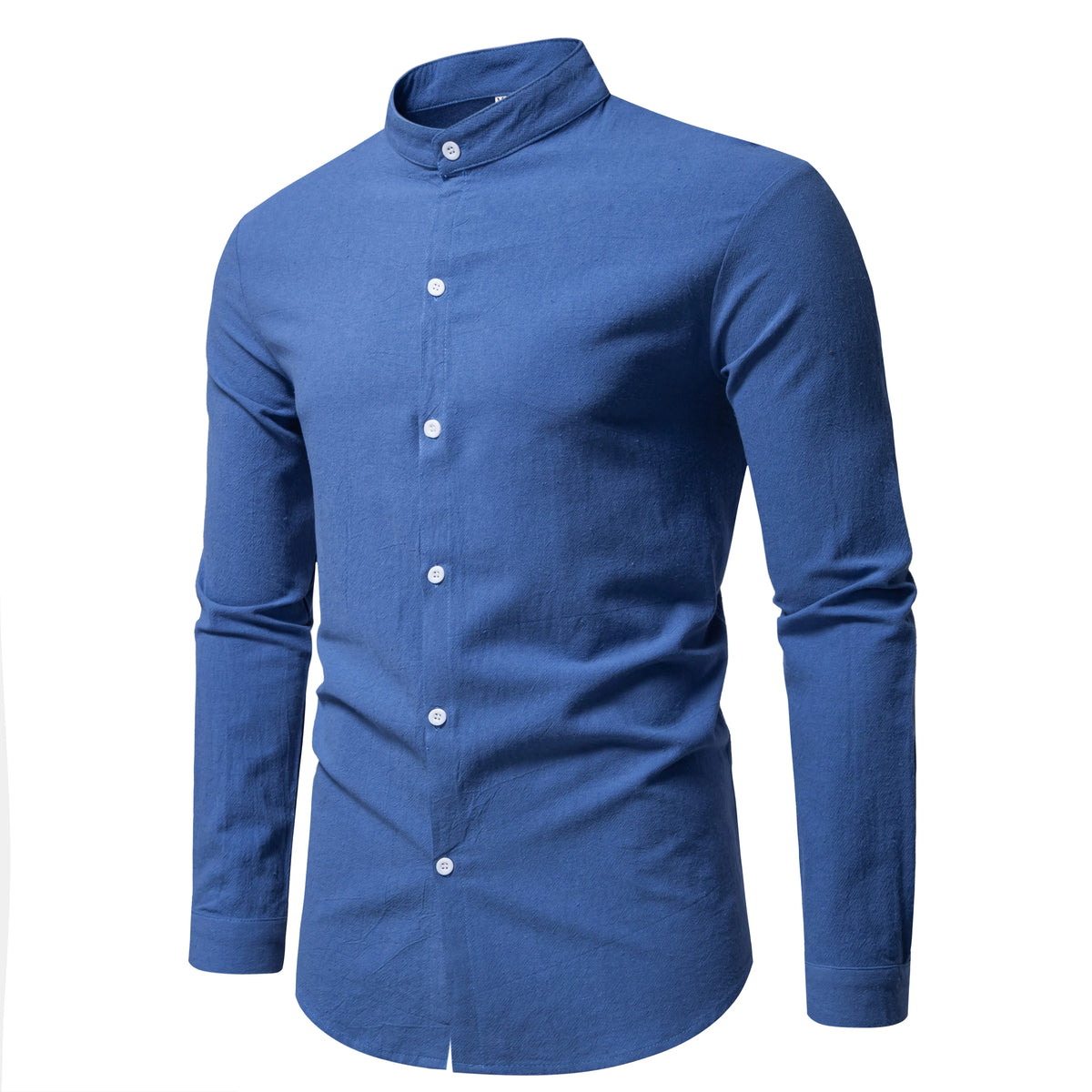 Camisa de algodón con cuello alto