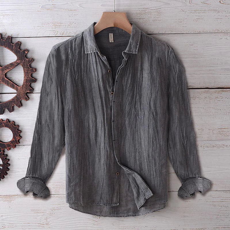 Camisa vintage de lino para hombre