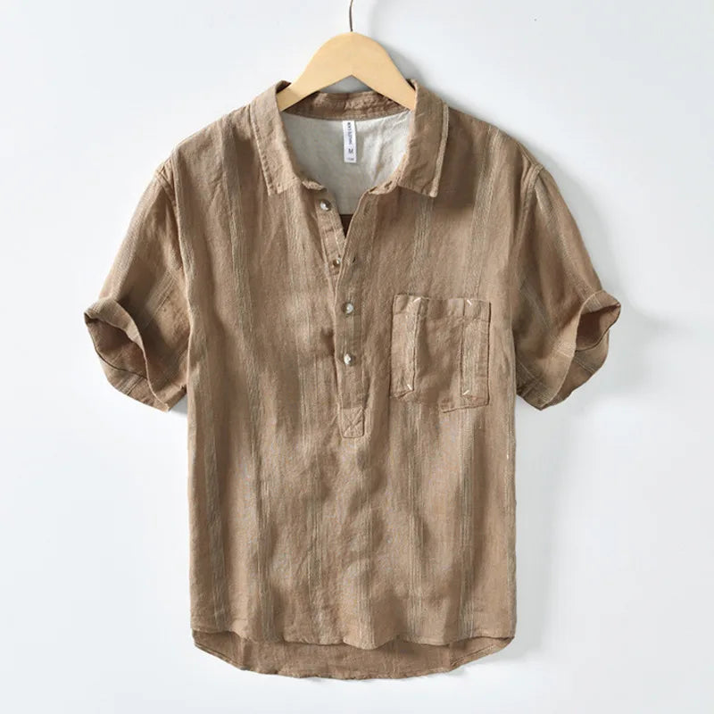 Elegante camisa japonesa de lino