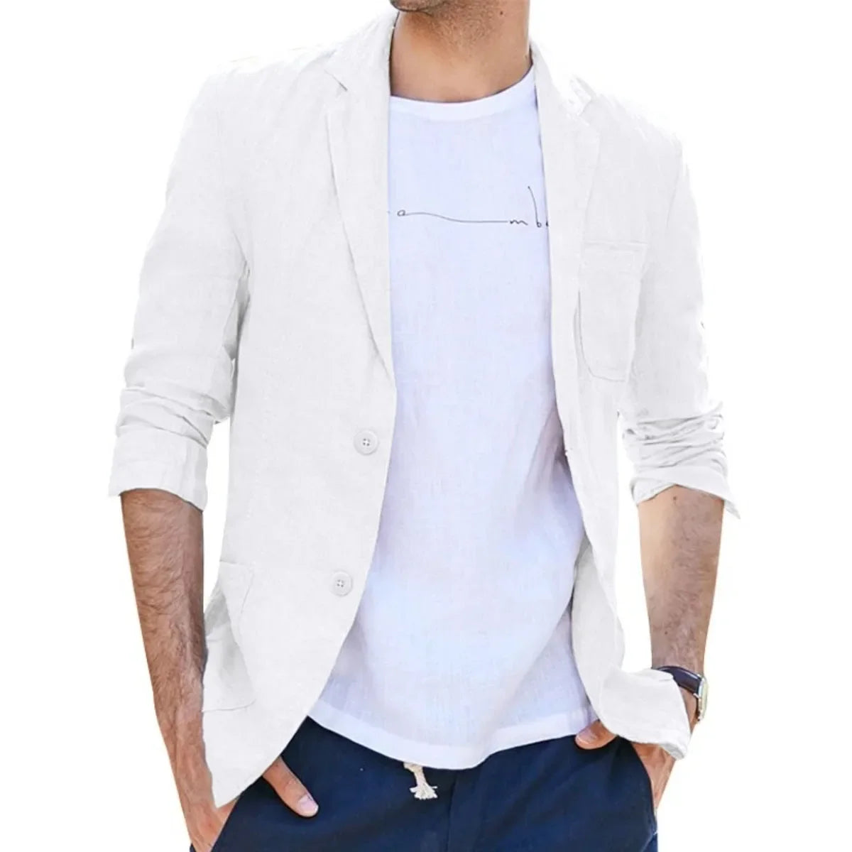Elegante chaqueta de lino