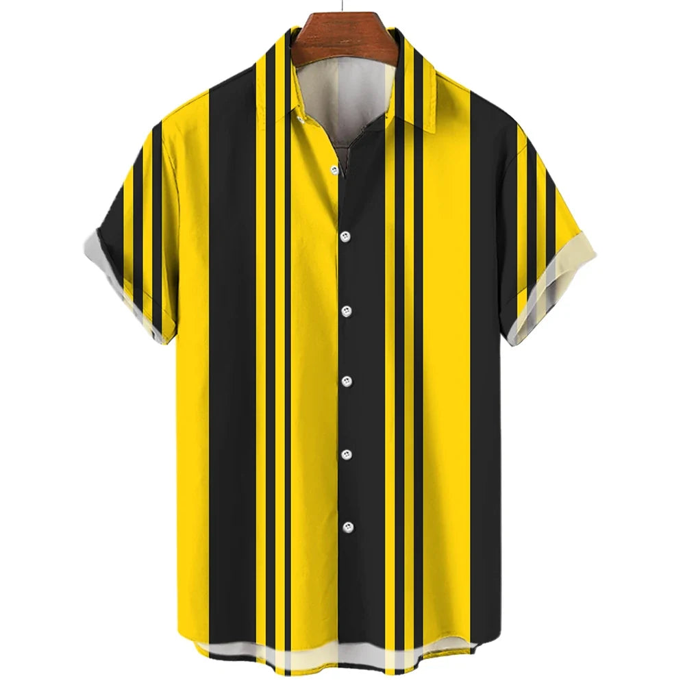 Camisa de verano de manga corta a rayas