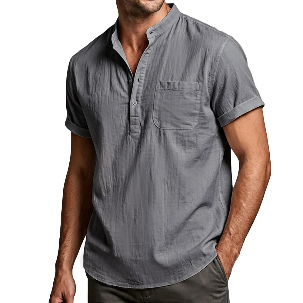 Camisa de algodón y lino