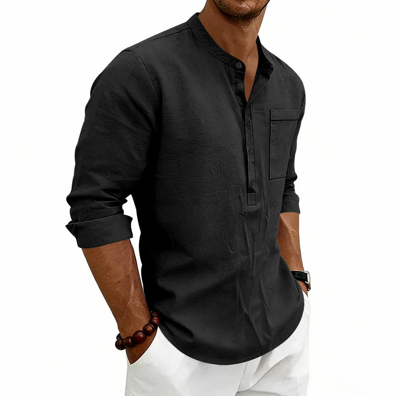 Camisa informal de lino para hombre