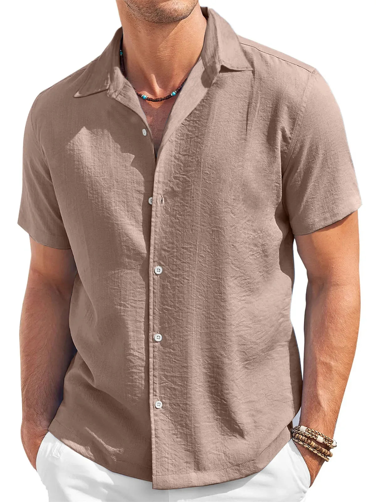 Camisa informal de manga corta para hombre