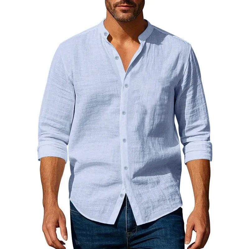 Camisa de verano de algodón y lino