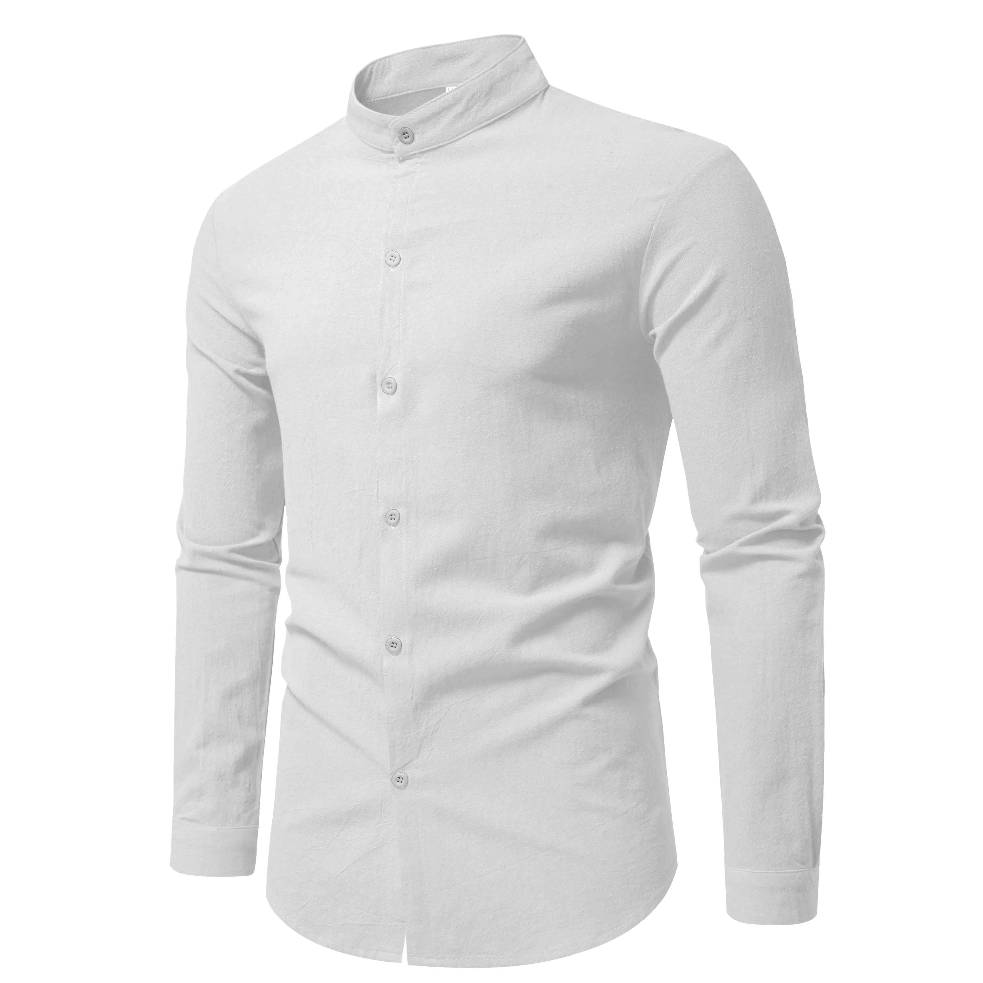 Camisa de algodón con cuello alto