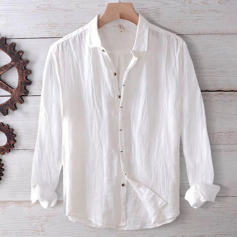 Camisa vintage de lino para hombre