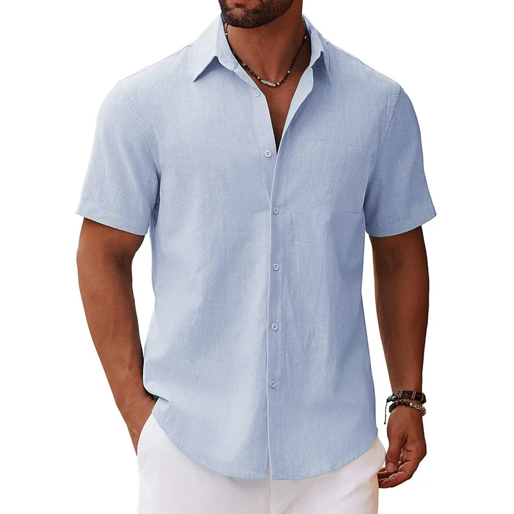 Camisa informal de manga corta para hombre