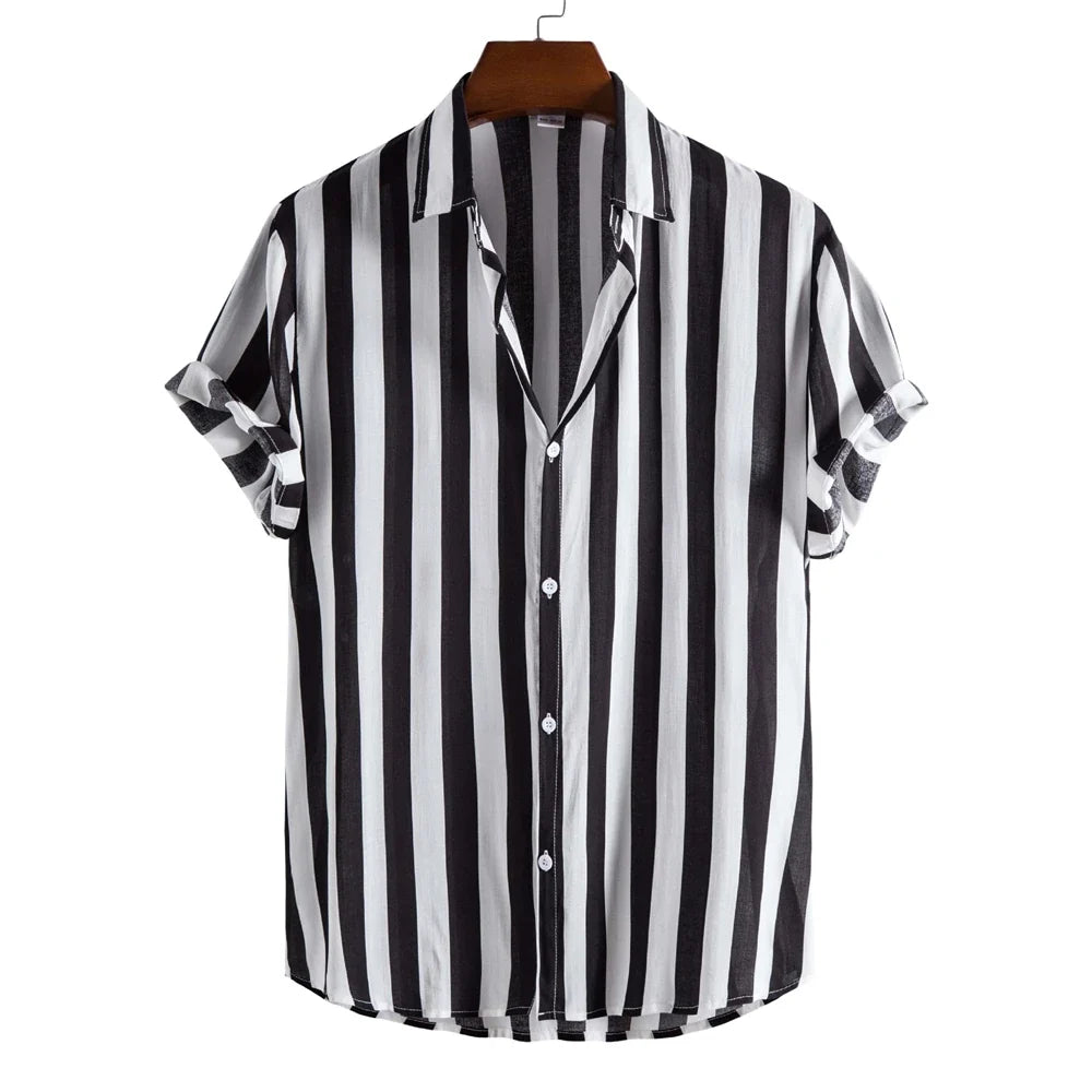 Camisa de verano de manga corta a rayas