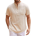 Elegante camisa Henley de lino