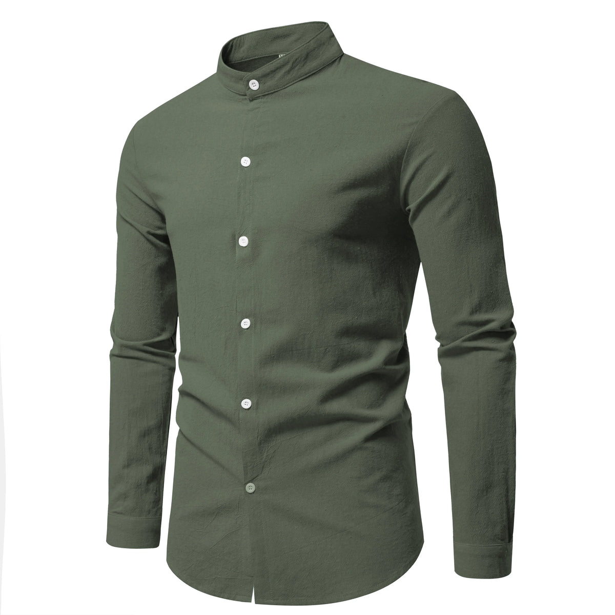 Camisa de algodón con cuello alto
