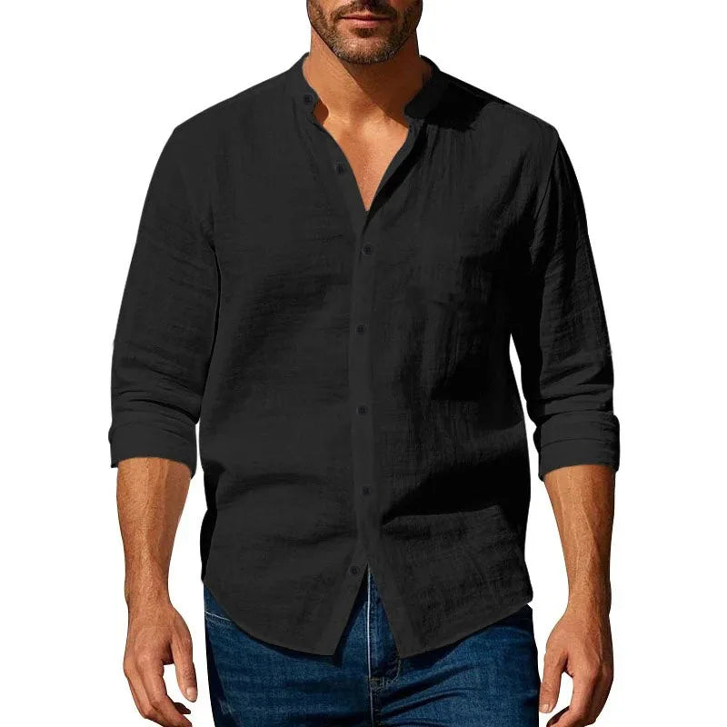 Camisa de verano de algodón y lino