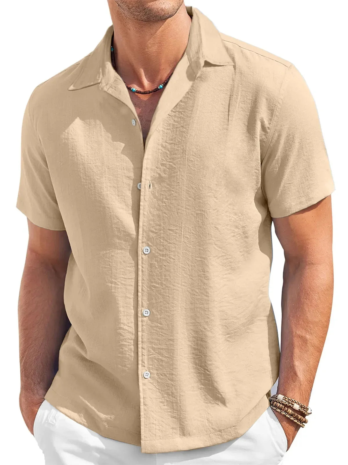 Camisa informal de manga corta para hombre