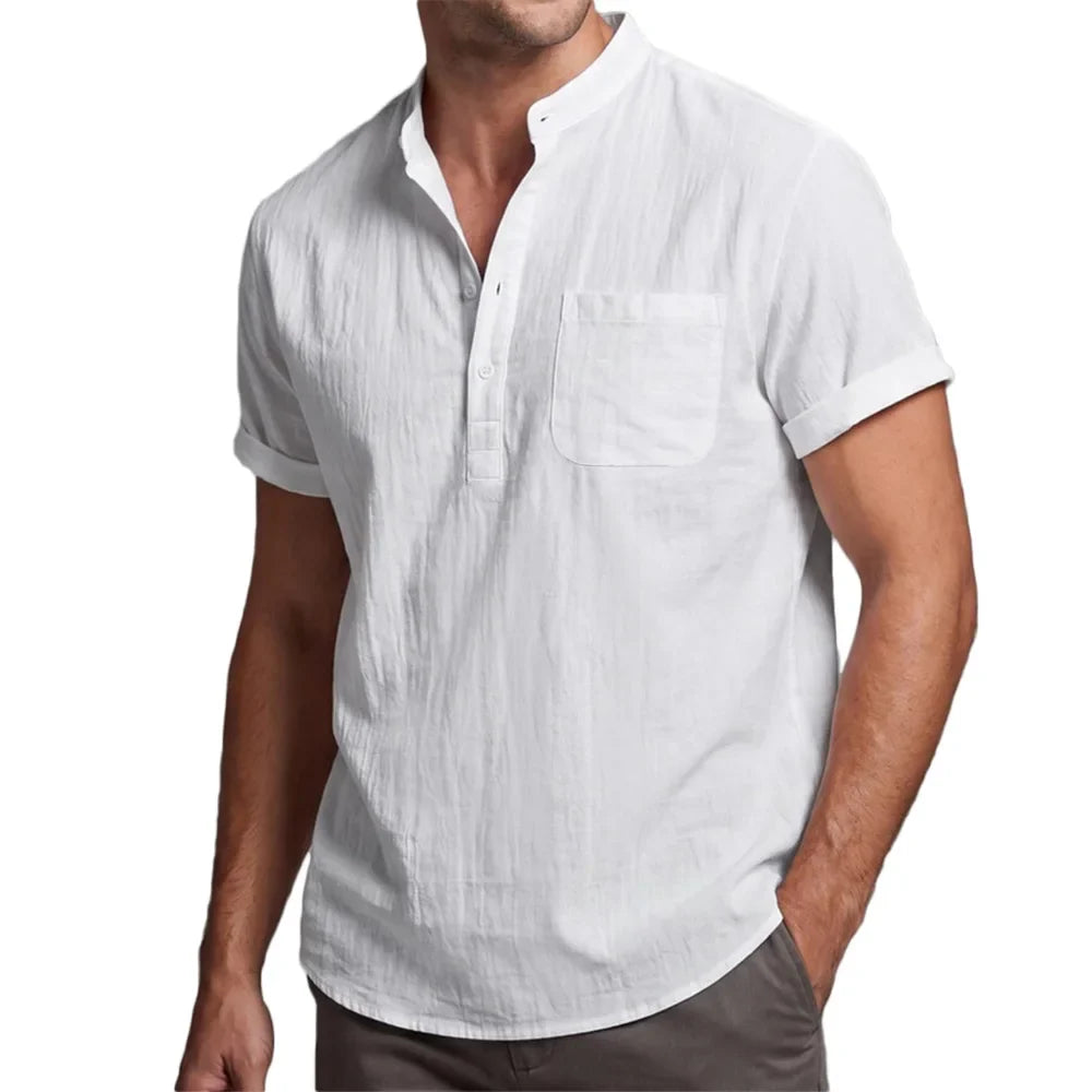 Camisa de algodón y lino