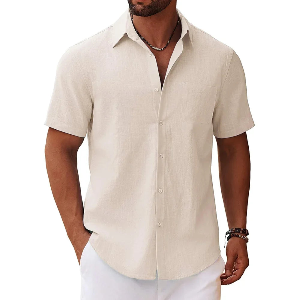 Camisa informal de manga corta para hombre
