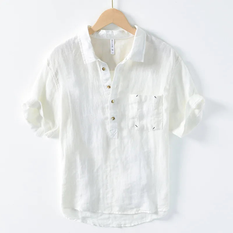 Elegante camisa japonesa de lino