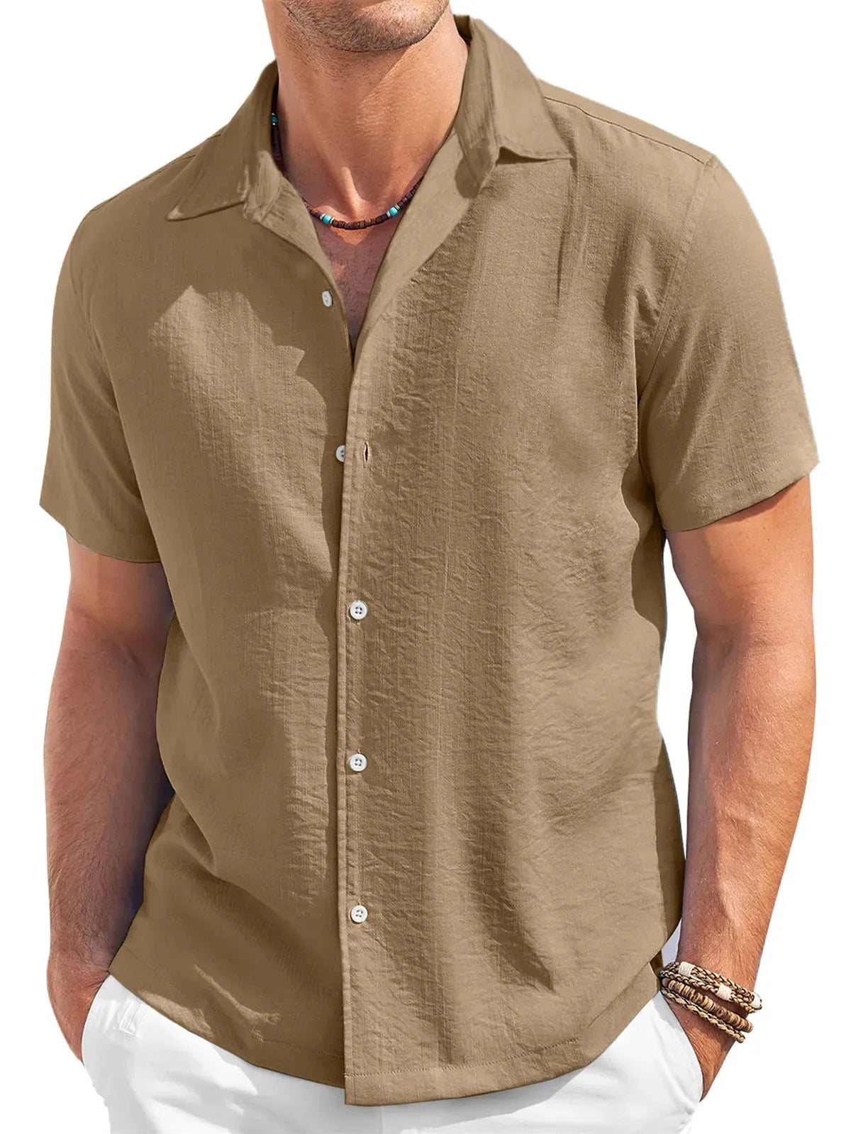 Camisa informal de manga corta para hombre
